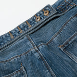 DAXUEN Loose wide leg denim jeans in medium blue wash