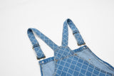 DAXUEN Wide-leg denim overalls with cartoon embroidery