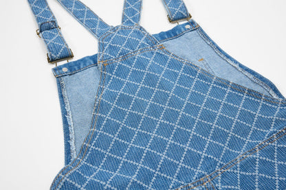 DAXUEN Wide-leg denim overalls with cartoon embroidery
