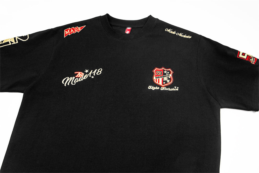 DAXUEN Oversized short-sleeved embroidered T-shirt