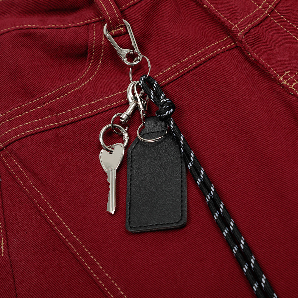 DAXUEN Wide-leg trousers with pockets and keychain accessory