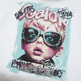 DAXUEN Distressed oversized short-sleeved graphic T-shirt