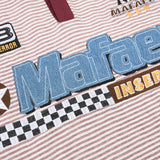 DAXUEN Striped short-sleeved polo shirt with embroidered graphics