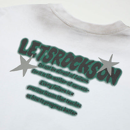 DAXUEN Oversized short-sleeve graphic t-shirt with faded wash effect