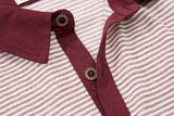 DAXUEN Striped short-sleeved polo shirt with embroidered graphics