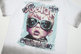 DAXUEN Distressed oversized short-sleeved graphic T-shirt