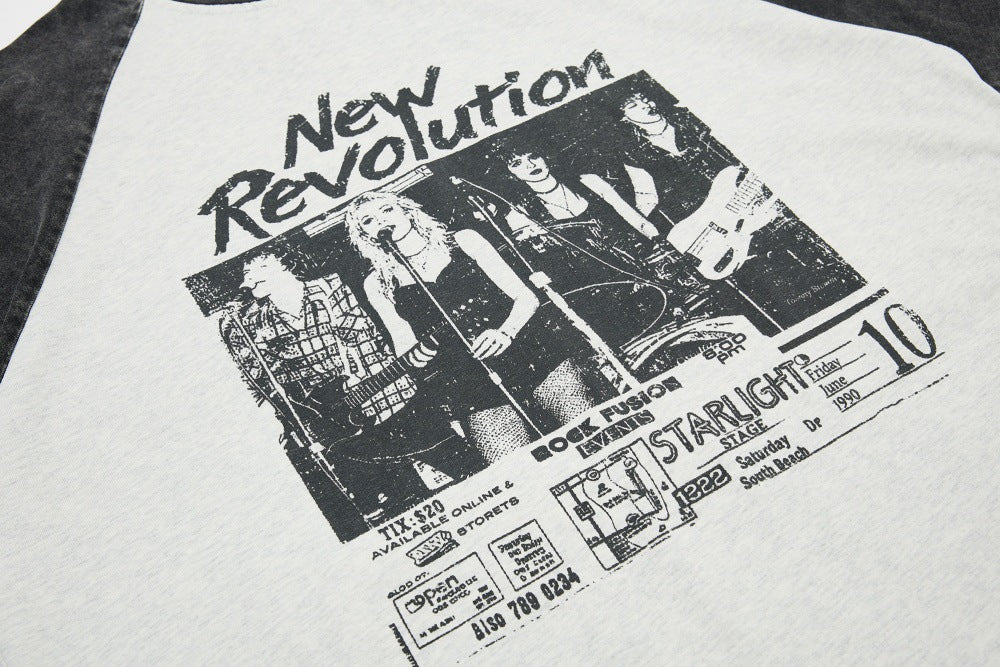DAXUEN Oversized raglan sleeve t-shirt with graphic print