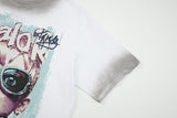 DAXUEN Distressed oversized short-sleeved graphic T-shirt