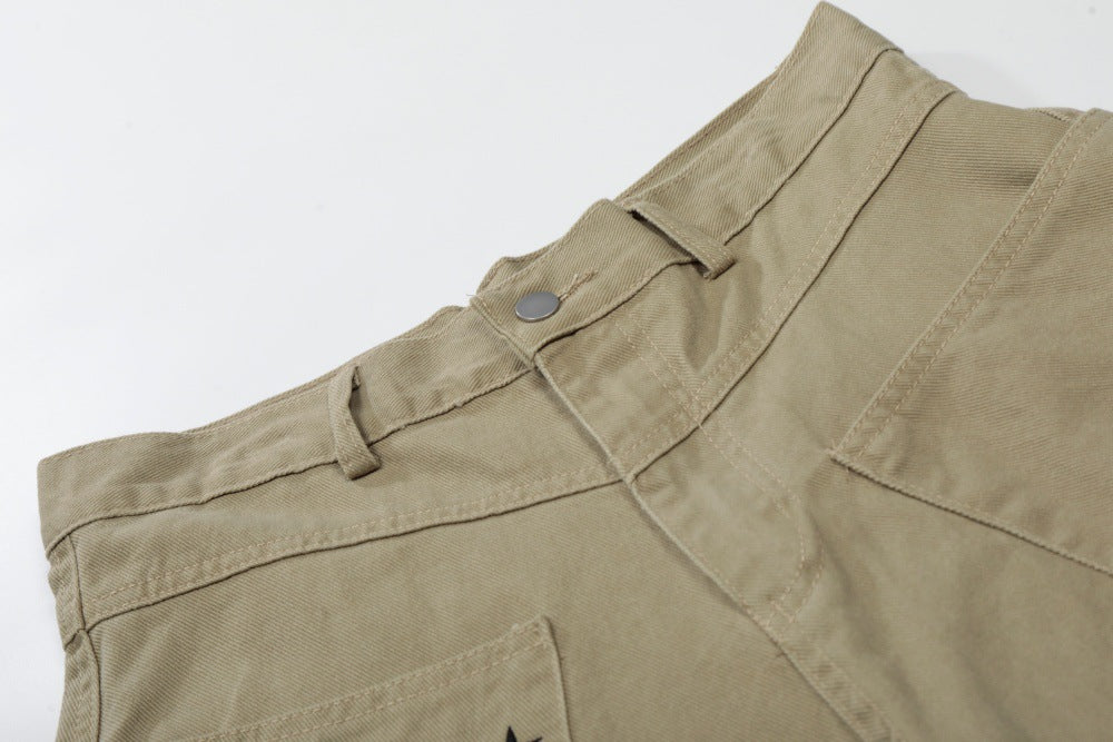 DAXUEN High-waisted wide-leg cropped cargo pants