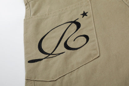 DAXUEN High-waisted wide-leg cropped cargo pants