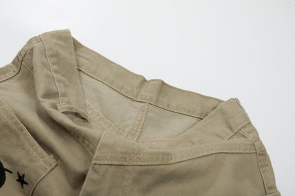 DAXUEN High-waisted wide-leg cropped cargo pants