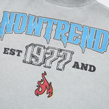 DAXUEN Skeleton graphic T-shirt with flames and text