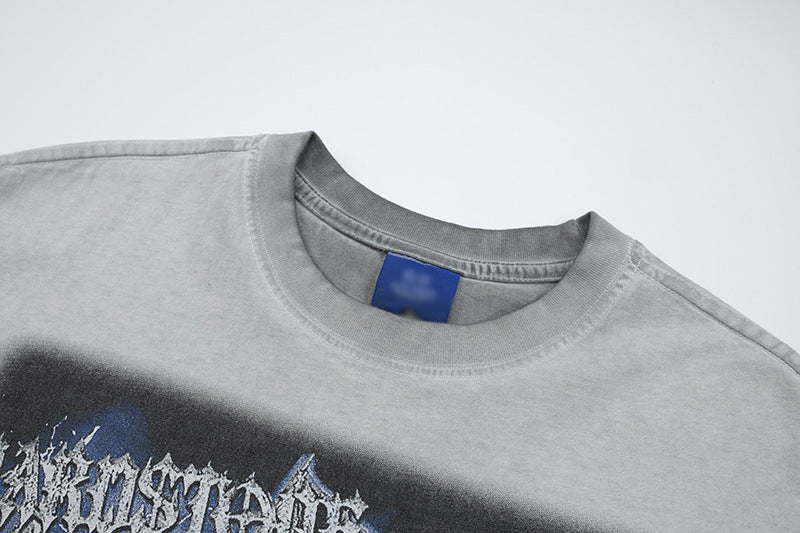DAXUEN Graphic t-shirt featuring biker illustration and distressed text