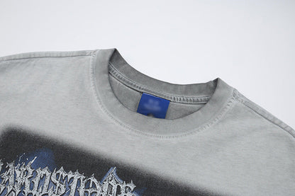 DAXUEN Graphic t-shirt featuring biker illustration and distressed text