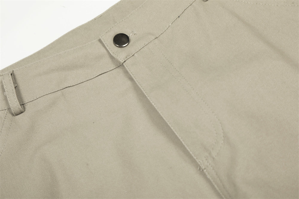 DAXUEN Wide-leg cargo pants in light beige/khaki color