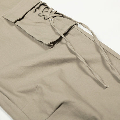 DAXUEN Wide-leg cargo pants in light beige/khaki color