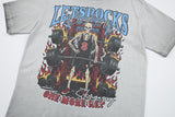 DAXUEN Skeleton graphic T-shirt with flames and text