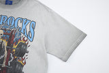 DAXUEN Skeleton graphic T-shirt with flames and text