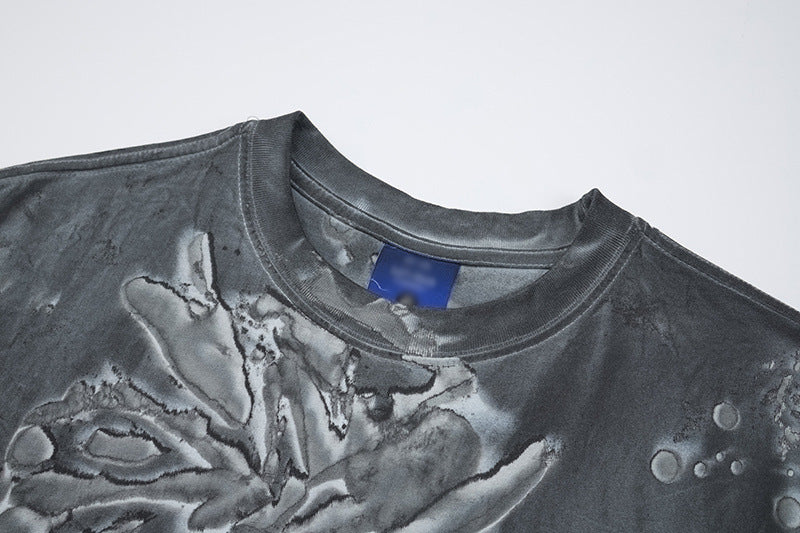 DAXUEN Short-sleeved abstract pattern t-shirt