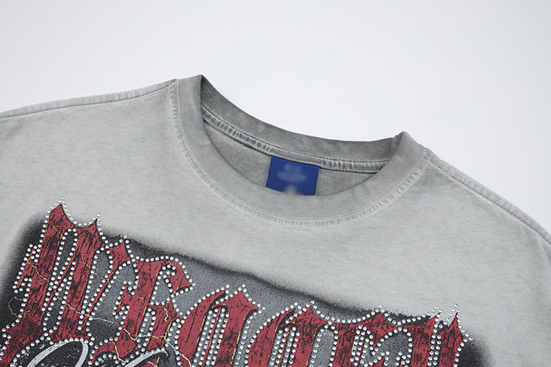 DAXUEN Oversized graphic t-shirt with distressed design