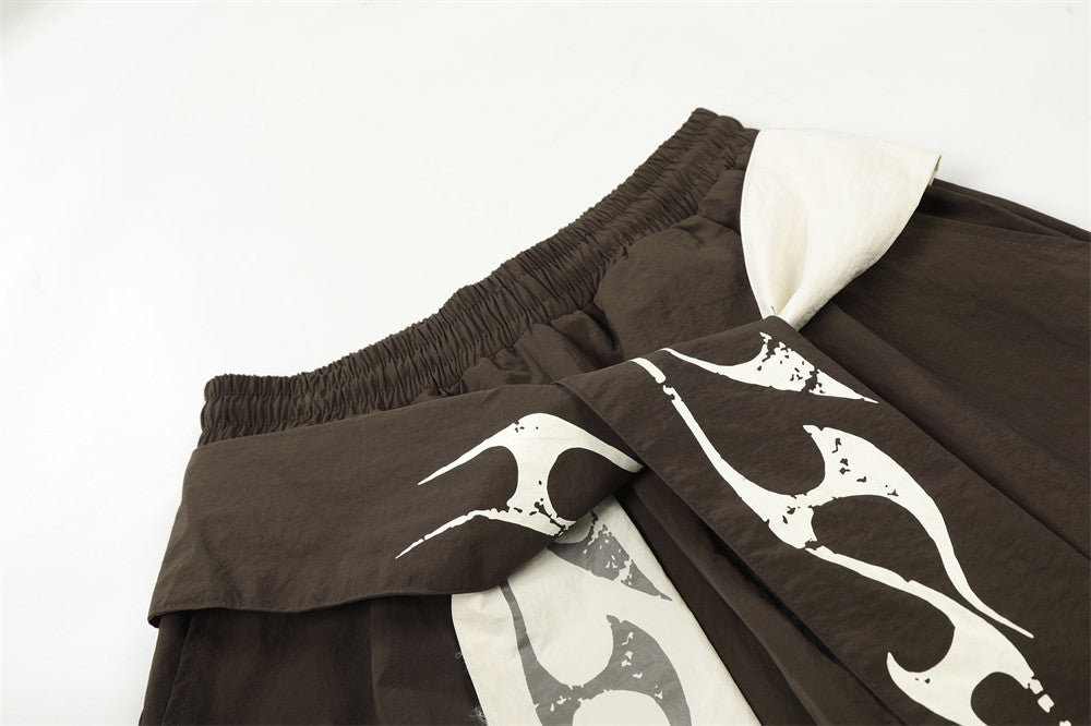 DAXUEN Loose-fitting wide-leg casual pants with abstract graphics