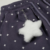 DAXUEN Wide leg sweatpants with cross print and script embroidery