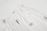 DAXUEN Wide-leg snowflake pattern casual pants