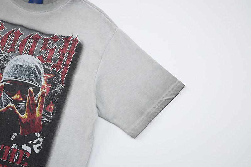 DAXUEN Oversized graphic t-shirt with distressed design