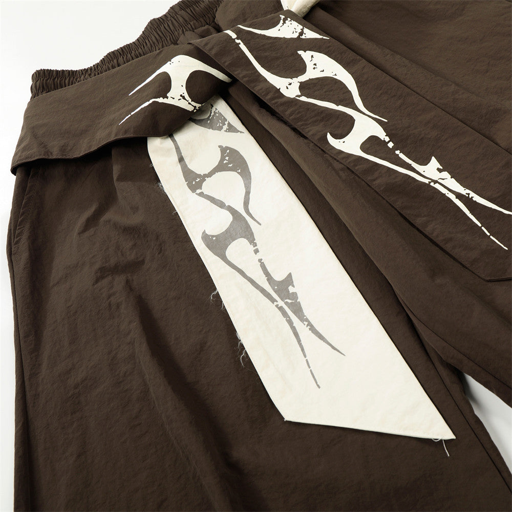 DAXUEN Loose-fitting wide-leg casual pants with abstract graphics