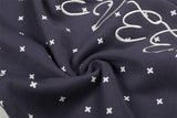DAXUEN Wide leg sweatpants with cross print and script embroidery