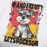 DAXUEN Smiling dog graphic print short-sleeved T-shirt