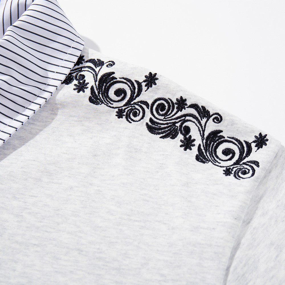 DAXUEN Loose-fitting short-sleeved polo shirt with embroidery