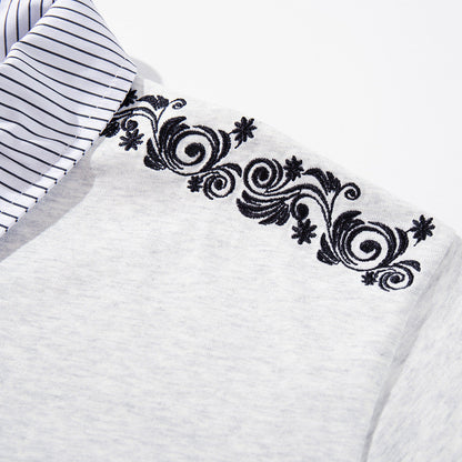 DAXUEN Loose-fitting short-sleeved polo shirt with embroidery