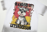 DAXUEN Smiling dog graphic print short-sleeved T-shirt