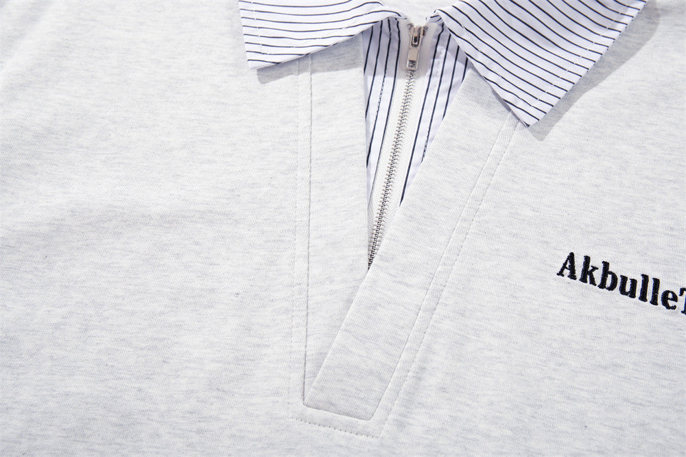 DAXUEN Loose-fitting short-sleeved polo shirt with embroidery