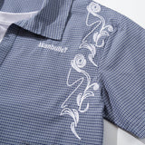 DAXUEN Short-sleeved collared embroidered shirt