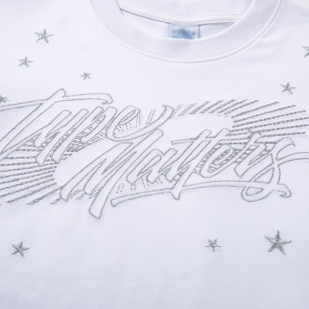 DAXUEN Metallic star embroidered short-sleeved T-shirt