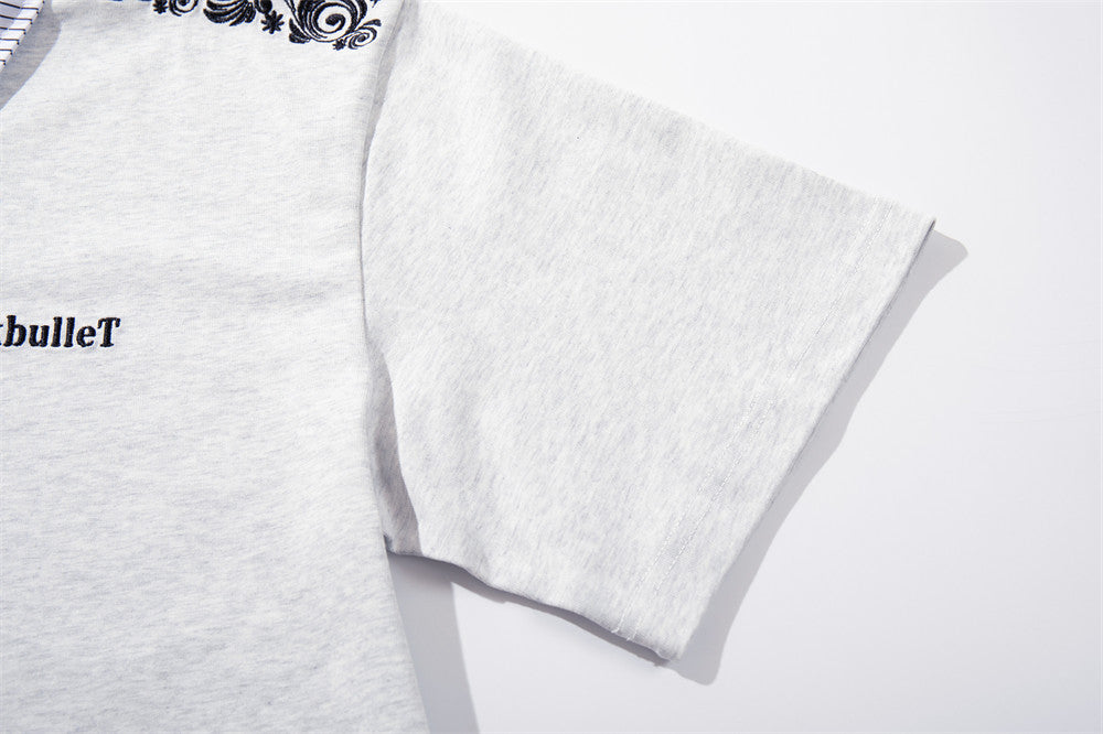 DAXUEN Loose-fitting short-sleeved polo shirt with embroidery