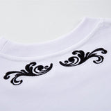 DAXUEN Short-sleeved embroidered T-shirt in black and white