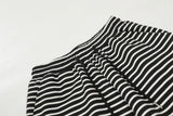 DAXUEN Black and white striped wide-leg track pants