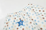 DAXUEN Cream wide-leg pants with star print and embroidery