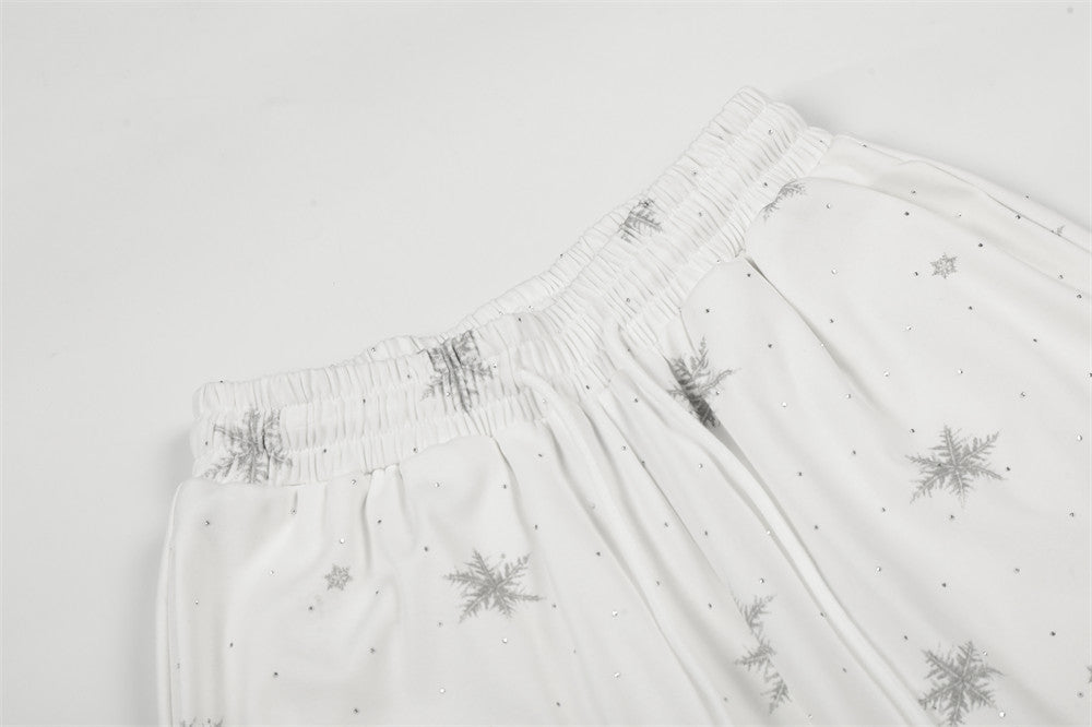 DAXUEN Wide-leg lounge pants with snowflake print