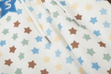 DAXUEN Cream wide-leg pants with star print and embroidery