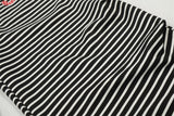 DAXUEN Black and white striped wide-leg track pants