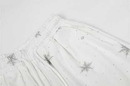 DAXUEN Wide-leg lounge pants with snowflake print