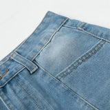 DAXUEN Light blue denim wide-leg jeans with graphic prints