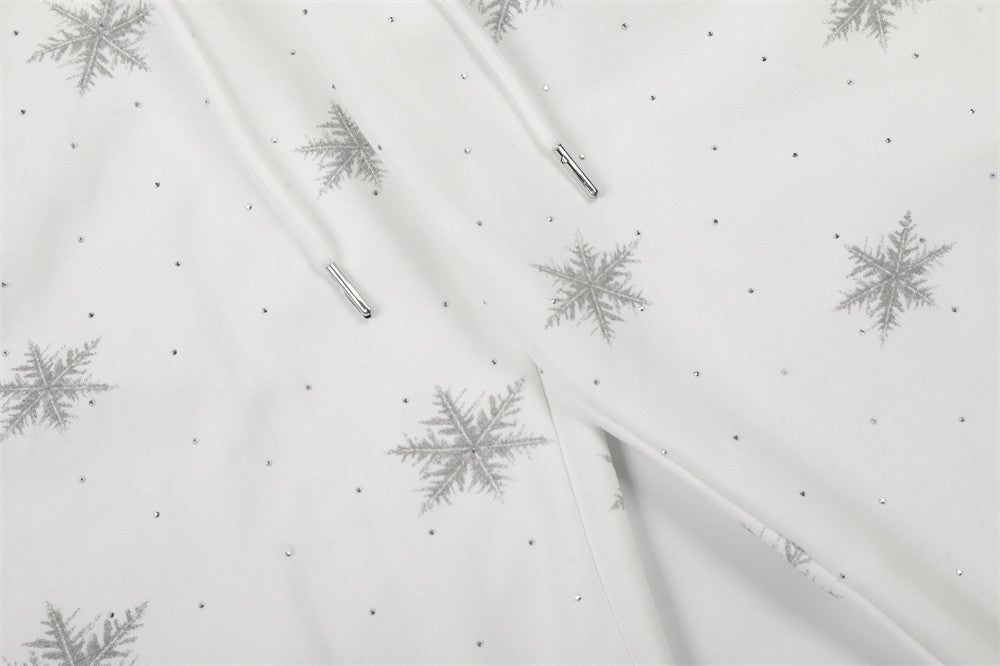 DAXUEN Wide-leg lounge pants with snowflake print