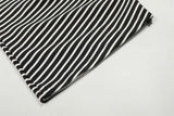 DAXUEN Black and white striped wide-leg track pants