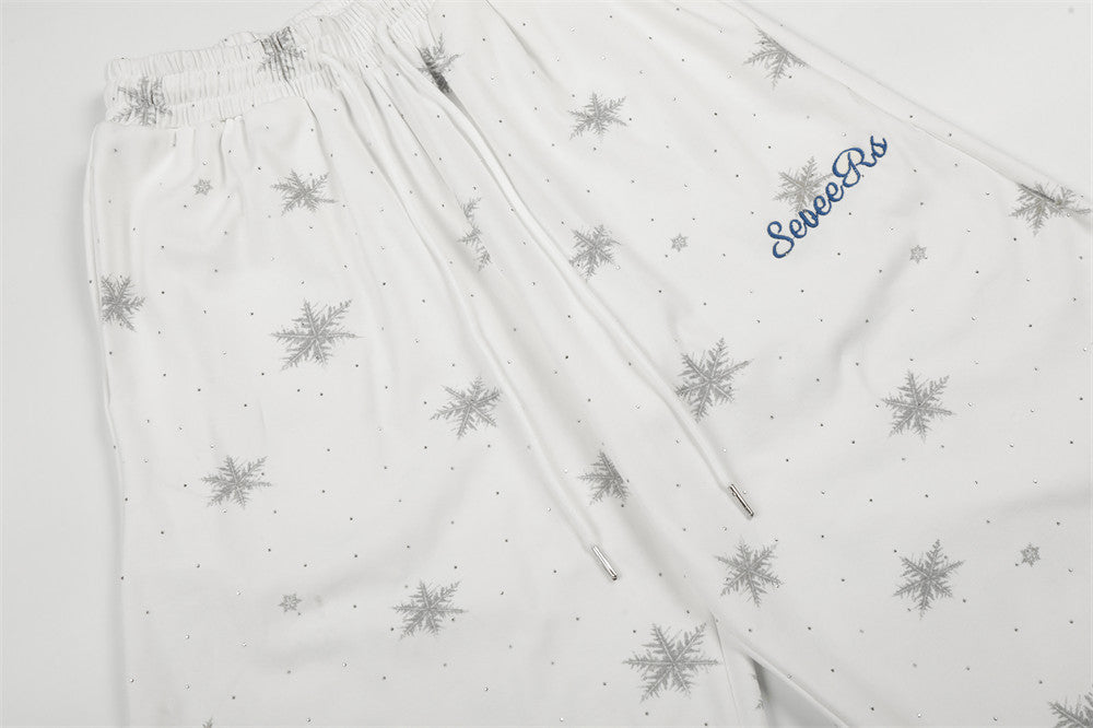 DAXUEN Wide-leg lounge pants with snowflake print