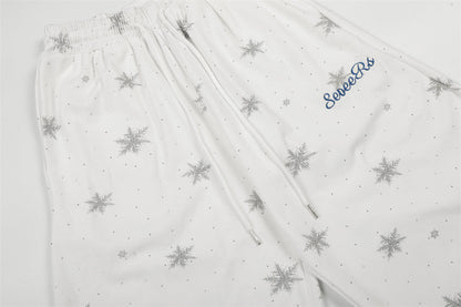 DAXUEN Wide-leg lounge pants with snowflake print